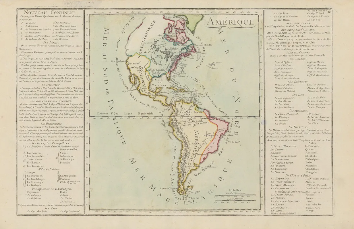 Nouveau Continent Amerique Wall Art by Claude Buy de Mornas - High-Resolution Digital Print