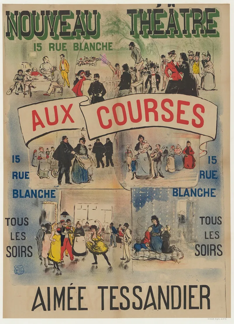Nouveau Theatre 15 Rue Blanche Aux Courses Aimee Tessandier Wall Art by Imp. Malfeyt - High-Resolution Digital Print
