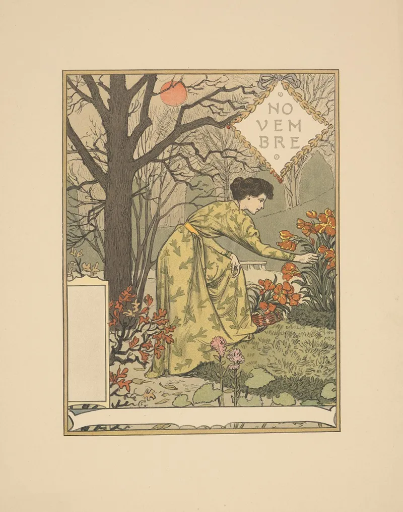 Novembre 3 Wall Art by Eugène Grasset - High-Resolution Digital Print