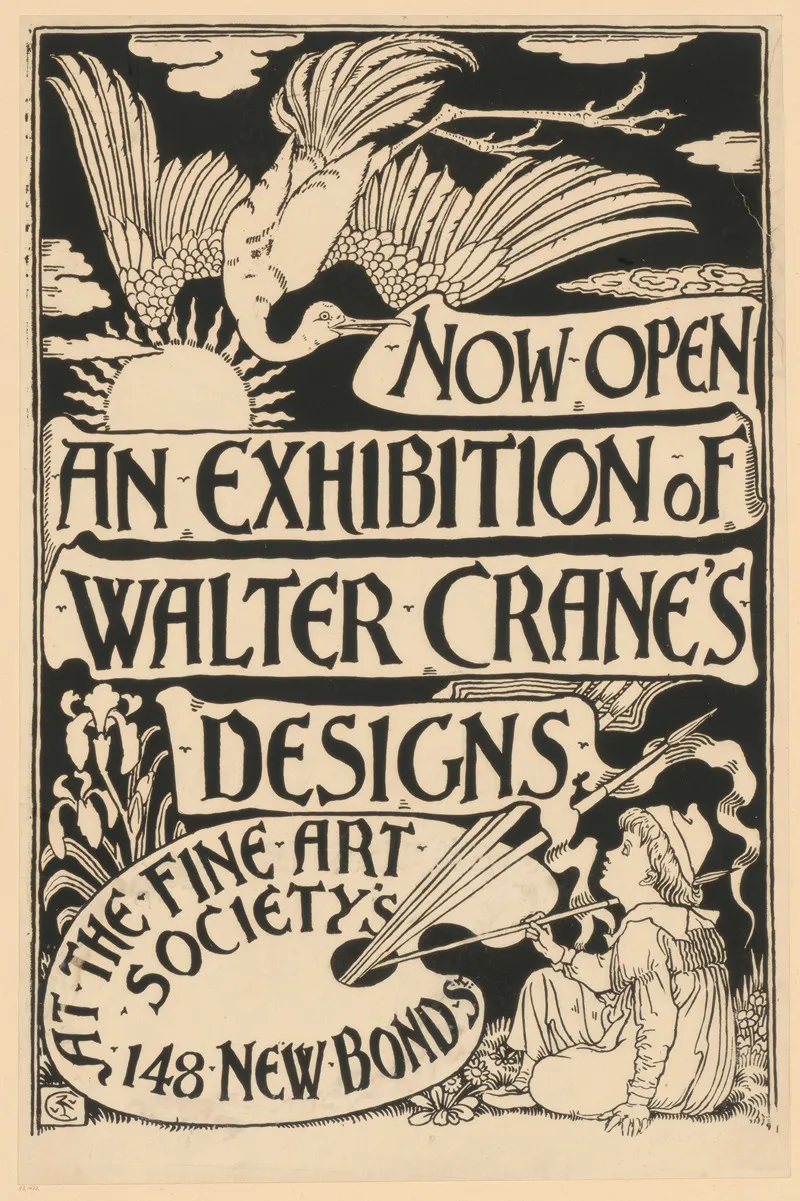 Now Open An Exhibition Of Walter Cranes Designs Wall Art by Walter Crane - High-Resolution Digital Print