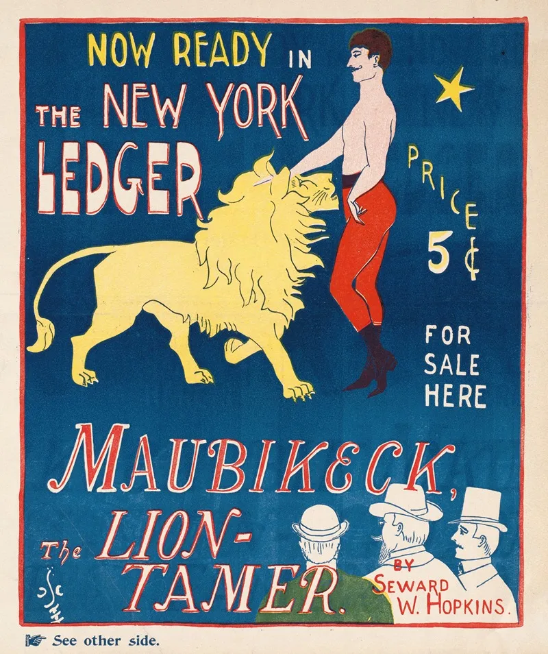 Now Ready In The New York Ledger Maubikeck The Lion Tamer