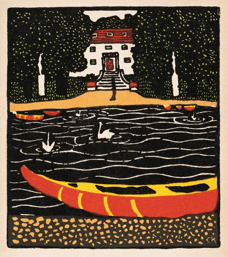 Nr 253 Teich Mit Boot Und Schwanen