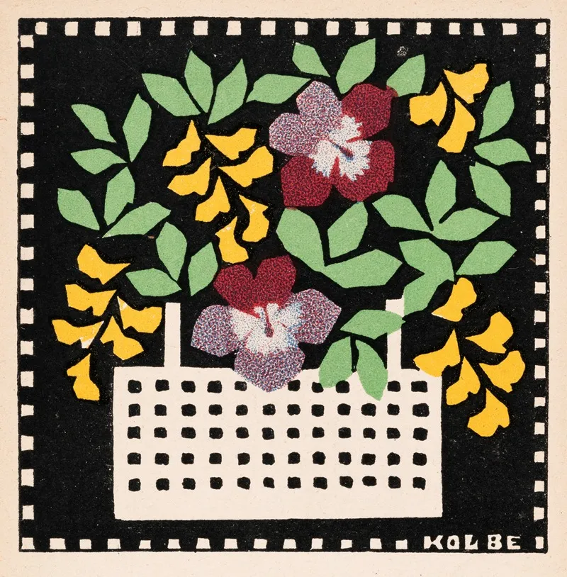 Nr 32 Blumenkorb Wall Art by Leopoldine Kolbe - High-Resolution Digital Print