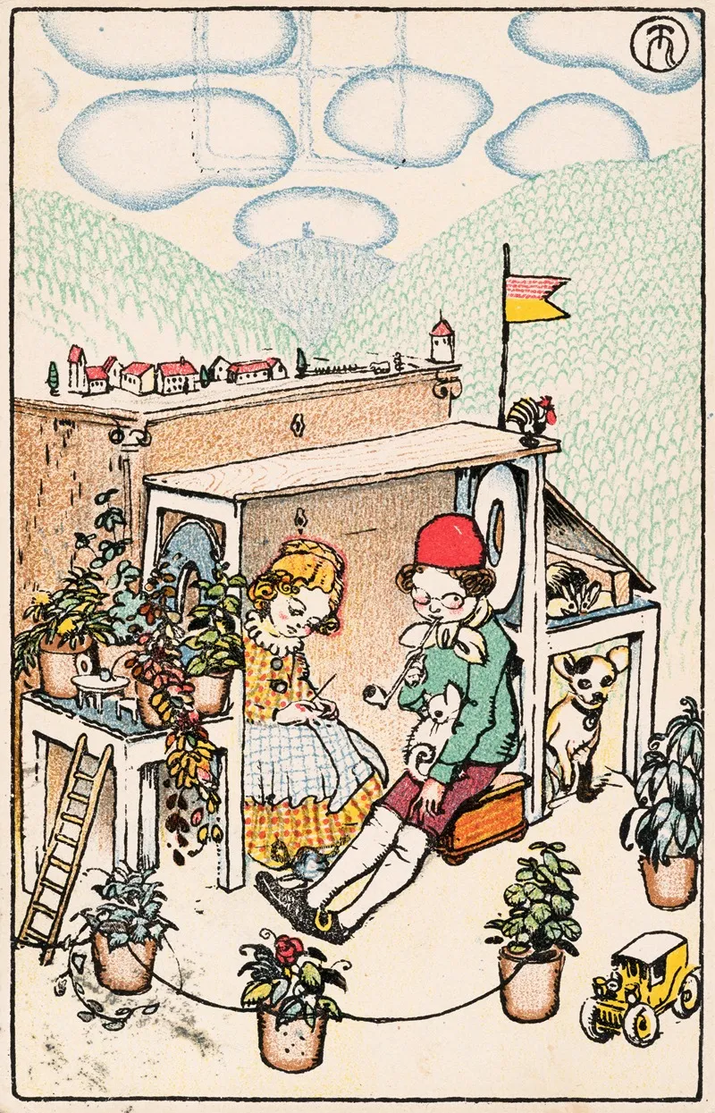 Nr 336 Kindertraume 5 Sommerfrische Wall Art by Richard Teschner - High-Resolution Digital Print