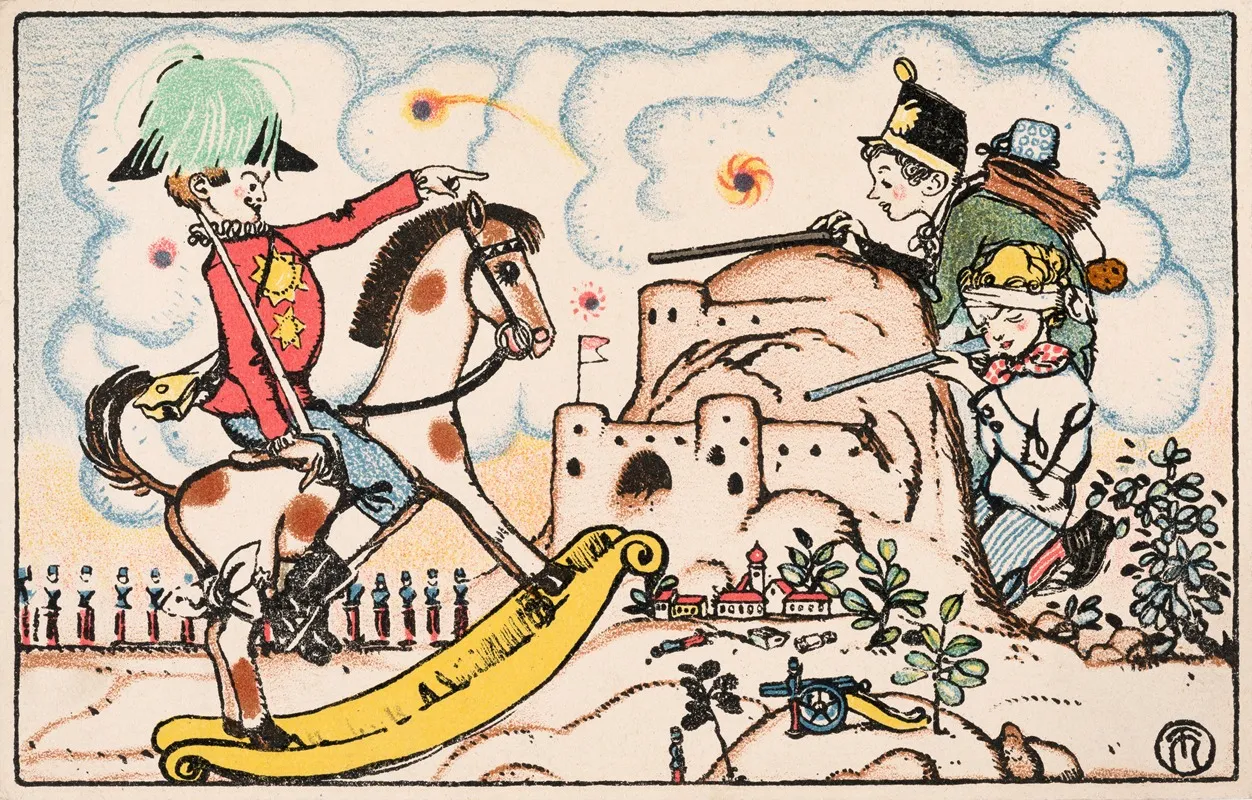 Nr 337 Kindertraume 2 Im Krieg Wall Art by Richard Teschner - High-Resolution Digital Print