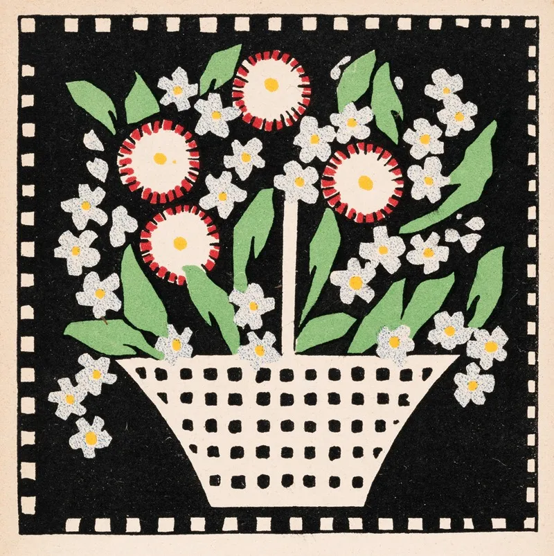 Nr 44 Blumenkorb Wall Art by Leopoldine Kolbe - High-Resolution Digital Print