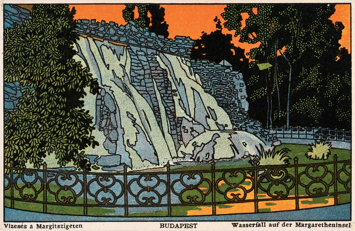 Nr 450 Budapest Wasserfall Auf Der Margarethen Insel