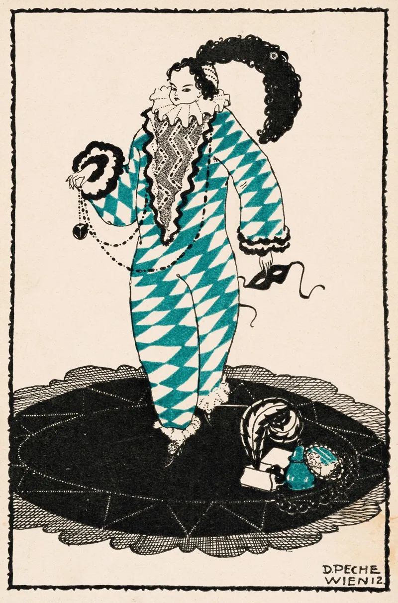 Nr 625 Harlekin Wall Art by Dagobert Peche - High-Resolution Digital Print