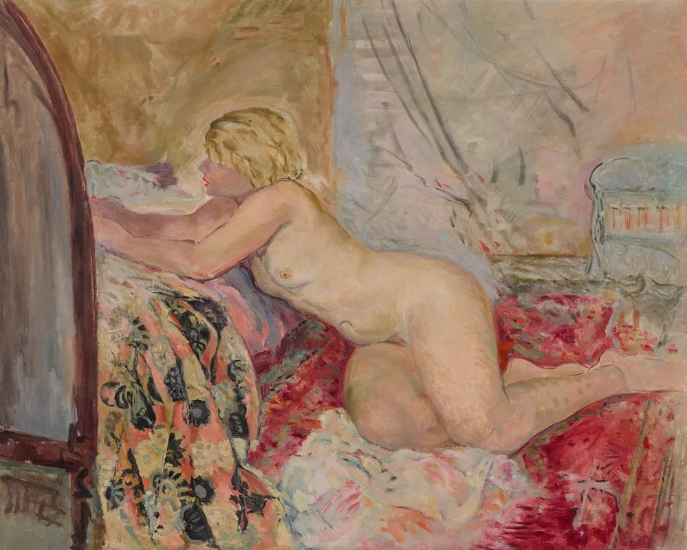 Nu Allonge Contre Un Lit Marinette Wall Art by Henri Lebasque - High-Resolution Digital Print