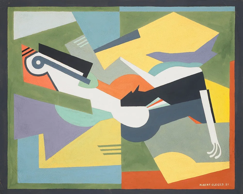 Nu Allonge Ou Femme Nue Cubiste Wall Art by Albert Gleizes - High-Resolution Digital Print