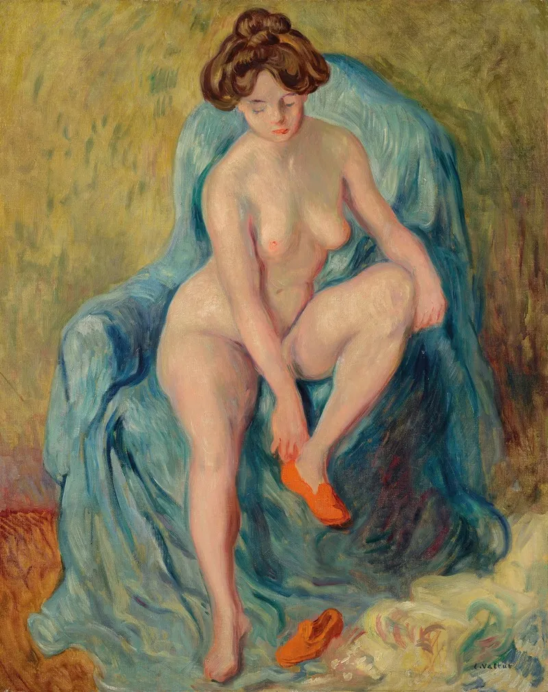 Nu Aux Chaussons Rouges Wall Art by Louis Valtat - High-Resolution Digital Print
