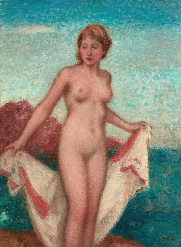 Nu Aux Rochers Rouges Wall Art by Georges d'Espagnat - High-Resolution Digital Print