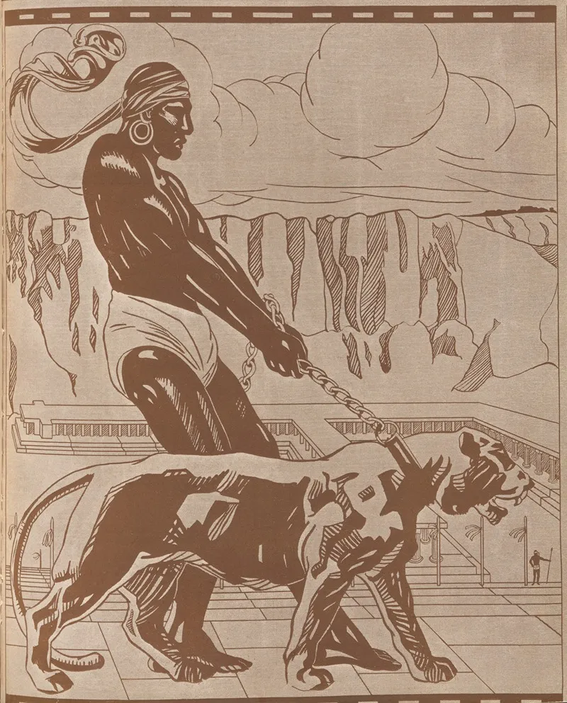 Nubian With Tiger Wall Art by Joseph C. Carpenter - High-Resolution Digital Print