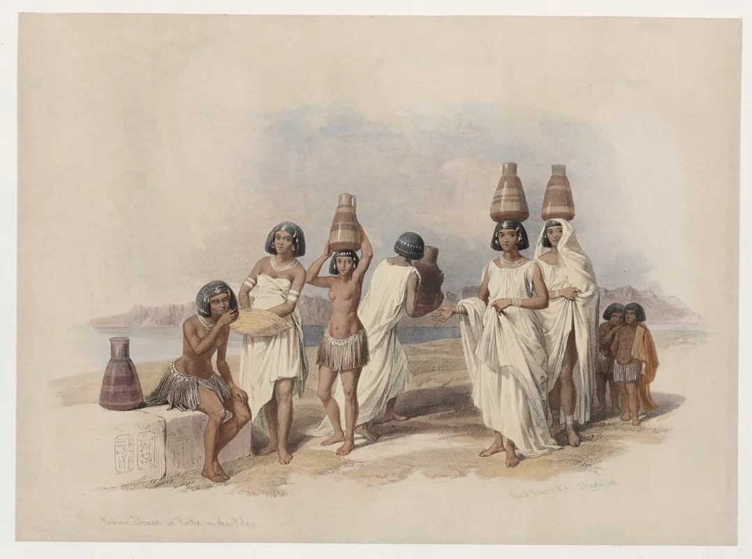 Nubian Women At Kortie On The Nile Wall Art by David Roberts - High-Resolution Digital Print