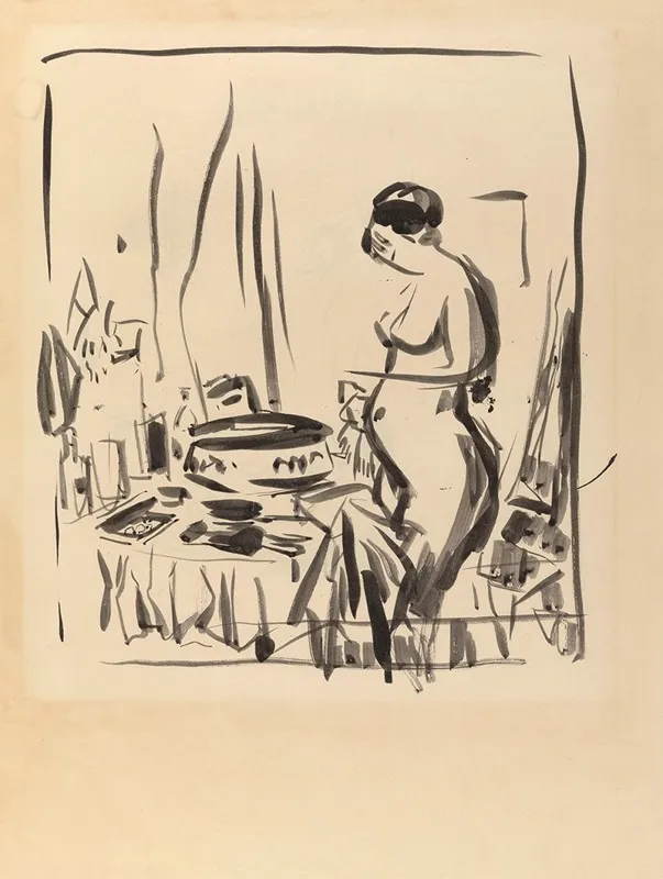 Nude At A Dressing Table Wall Art by Rik Wouters - High-Resolution Digital Print