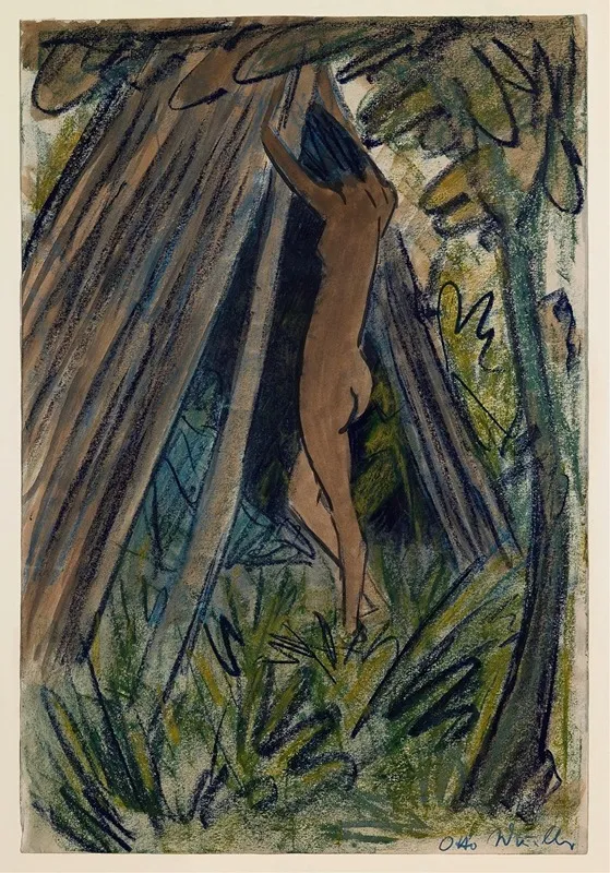 Nude Before A Tent Wall Art by Otto Mueller - High-Resolution Digital Print