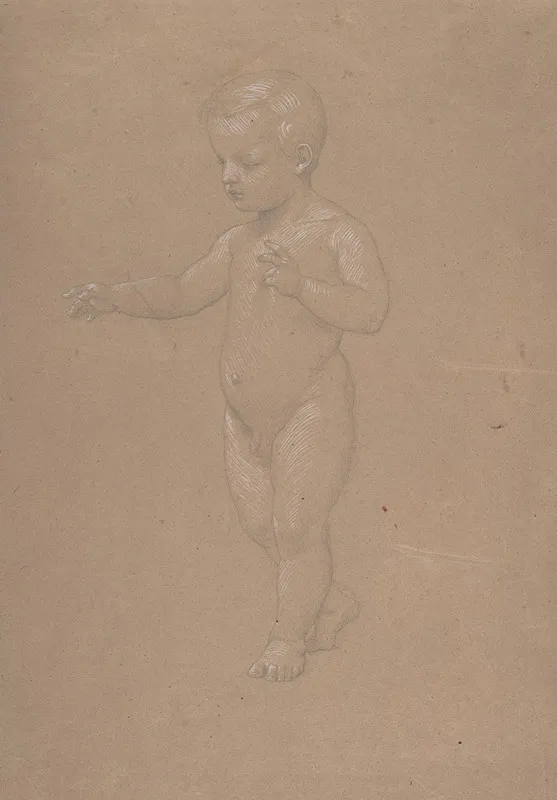 Nude Boy Walking To The Left