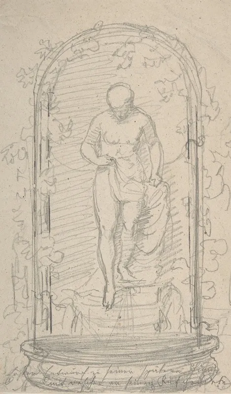 Nude Female Figure In A Niche Wall Art by Hans Gasser - High-Resolution Digital Print