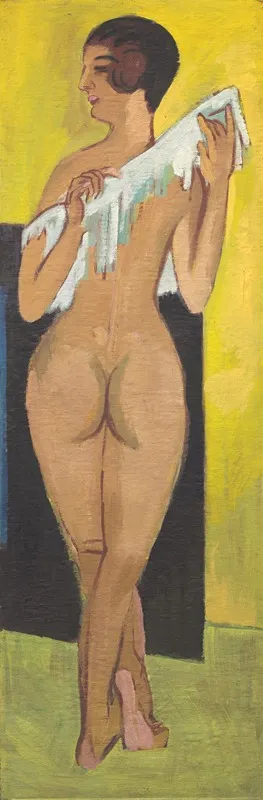 Nude Figure Reverse Wall Art by Ernst Ludwig Kirchner - High-Resolution Digital Print