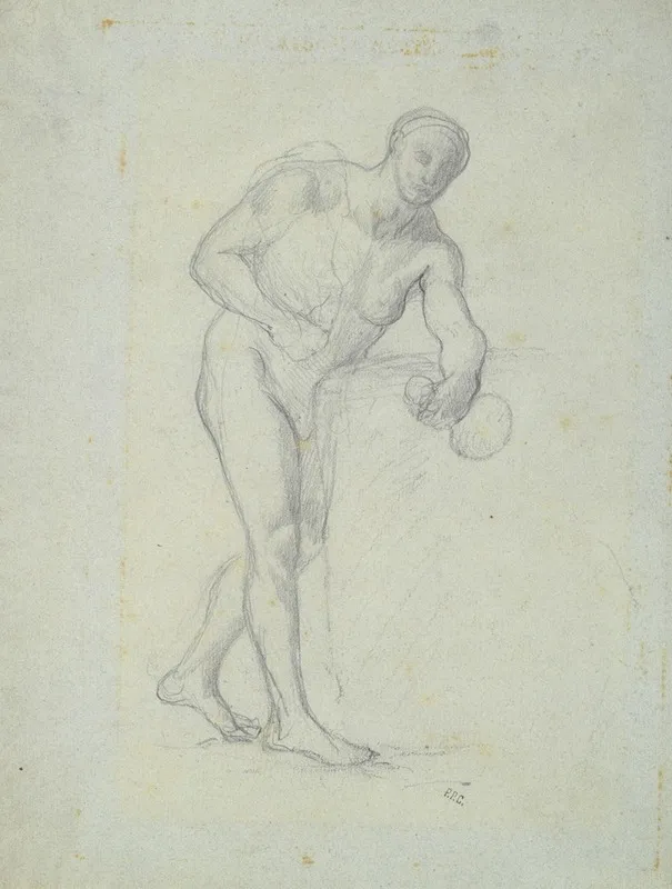 Nude Figure With A Flask Wall Art by Pierre Puvis de Chavannes - High-Resolution Digital Print