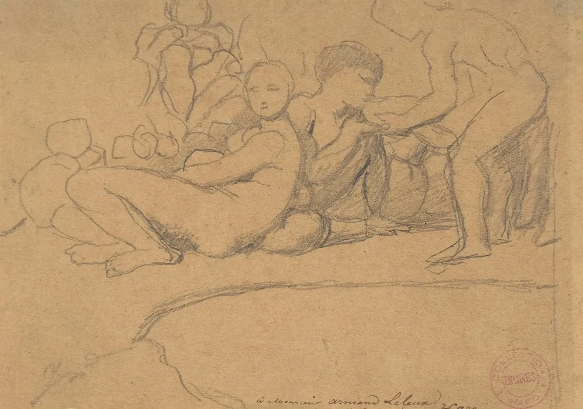 Nude Figures For Lage Dor Chateau De Dampierre Wall Art by Jean Auguste Dominique Ingres - High-Resolution Digital Print