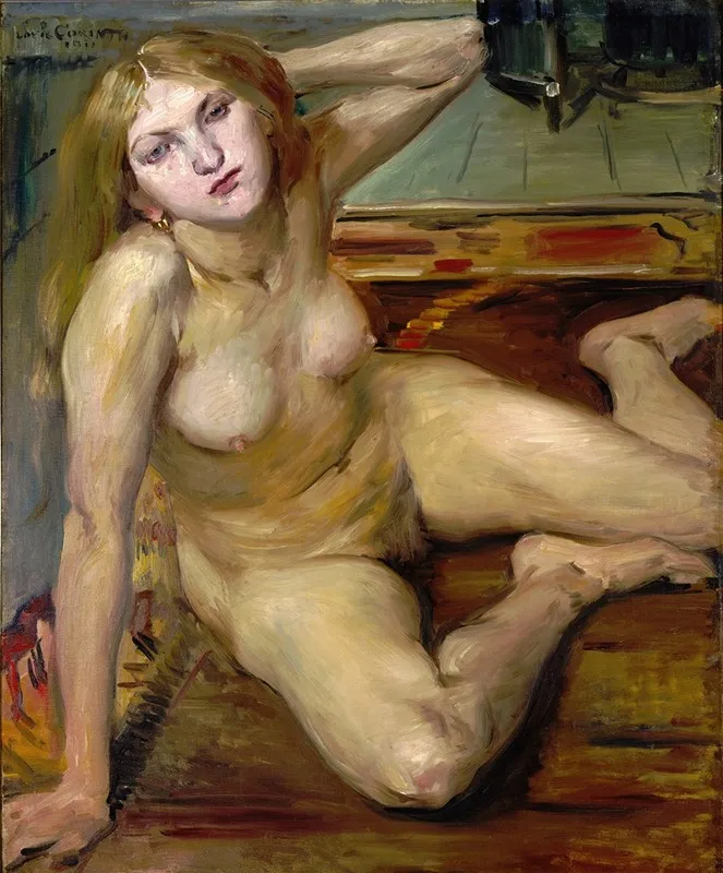 Nude Girl On A Rug Wall Art by Lovis Corinth - High-Resolution Digital Print
