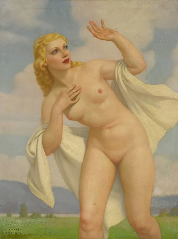 Nude In A Landscape Wall Art by Adrien Thevenot - High-Resolution Digital Print