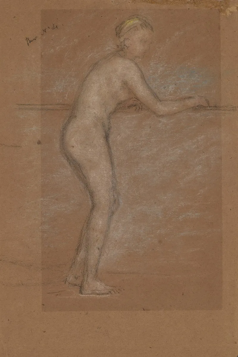 Nude Leaning On A Rail Recto Wall Art by James Abbott McNeill Whistler - High-Resolution Digital Print