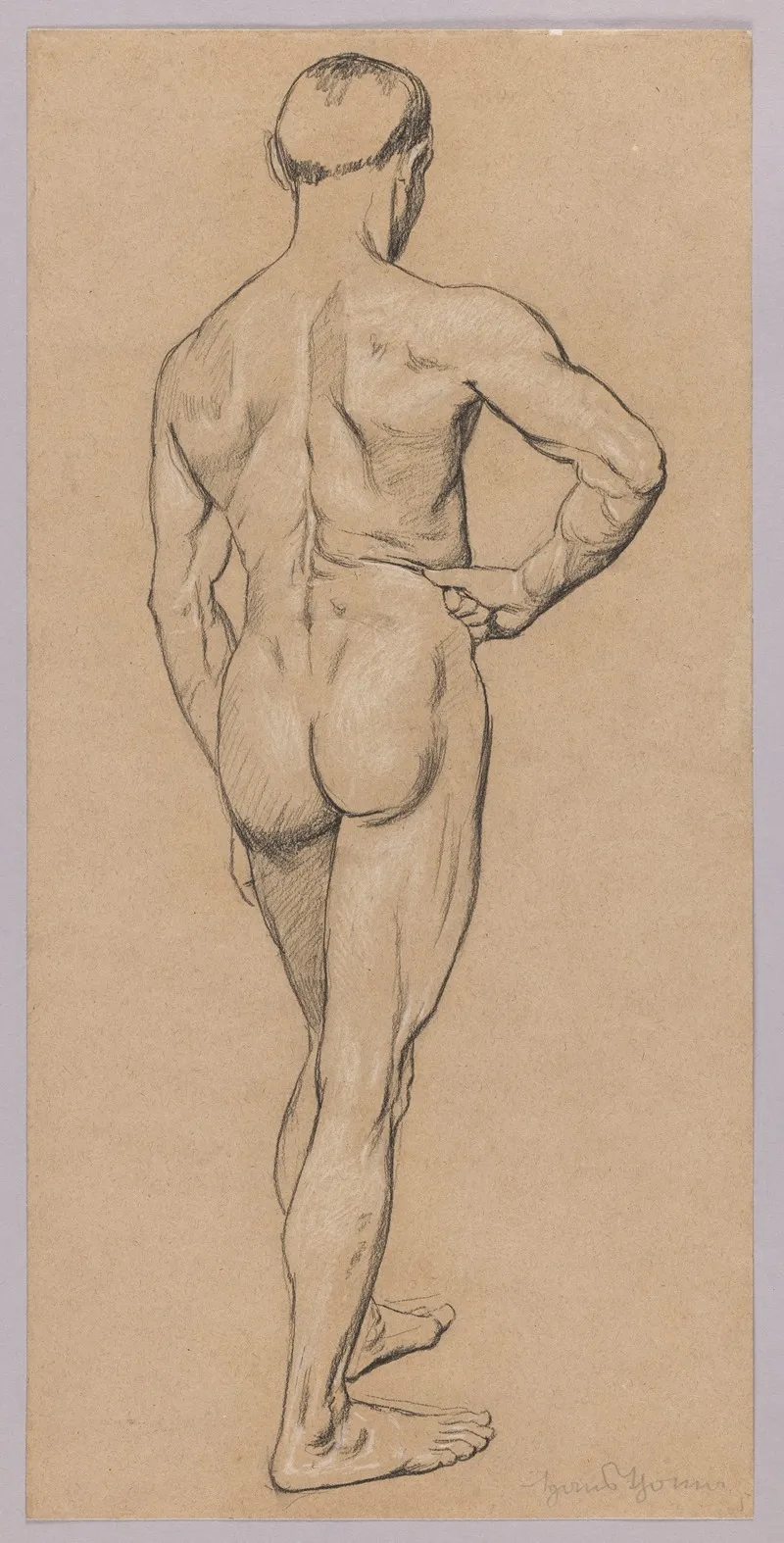 Nude Male Depicted From The Back Wall Art by Hans Thoma - High-Resolution Digital Print
