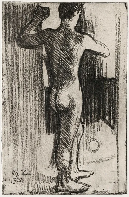 Nude Male Model From The Back Wall Art by Magnus Enckell - High-Resolution Digital Print