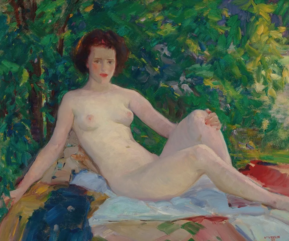 Nude On A Blanket Wall Art by William Wiessler Jr. - High-Resolution Digital Print