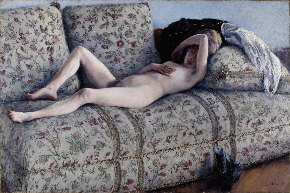 Nude On A Couch Wall Art by Gustave Caillebotte - High-Resolution Digital Print