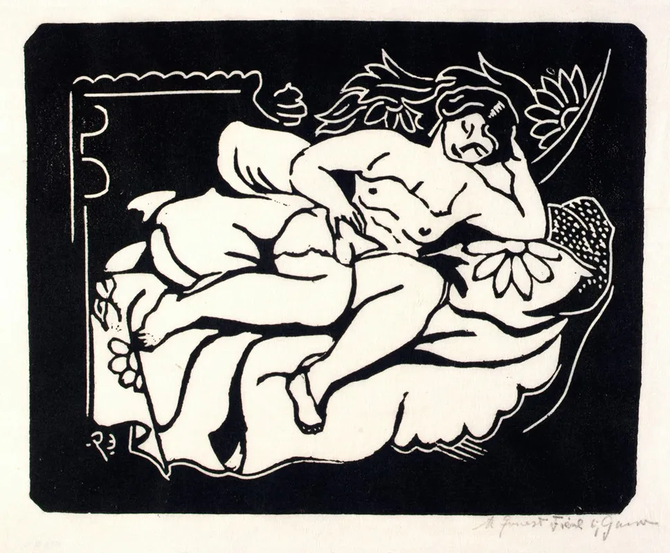 Nude On Sofa Wall Art by Emil Ganso - High-Resolution Digital Print