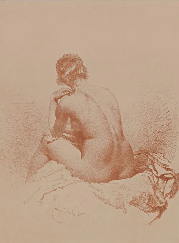 Nude Print 4 by Mihály Zichy - High-Resolution Digital Print