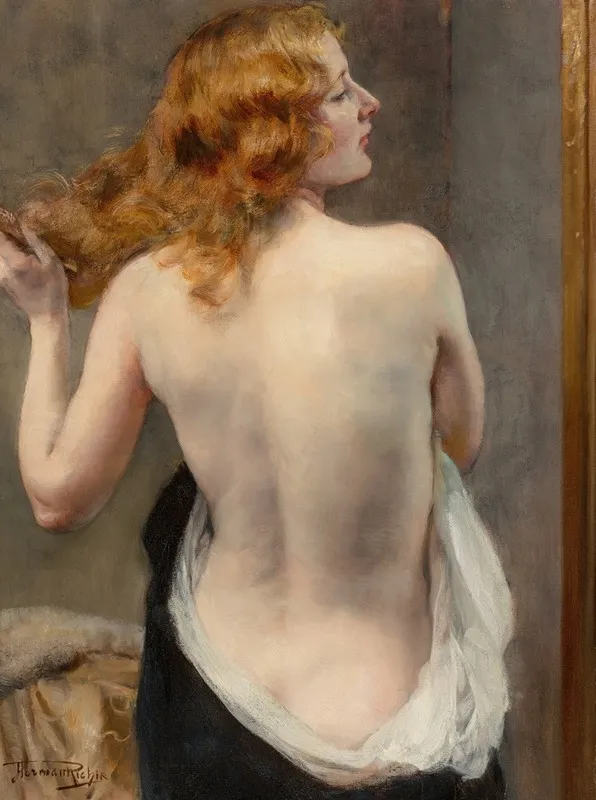 Nude Seen From Behind 2 Wall Art by Herman-Jean-Joseph Richir - High-Resolution Digital Print