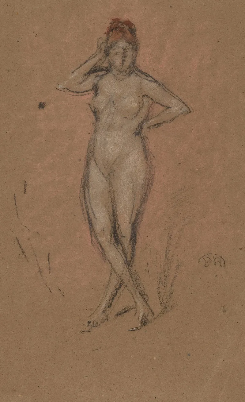 Nude Standing With Legs Crossed Wall Art by James Abbott McNeill Whistler - Canvas Print