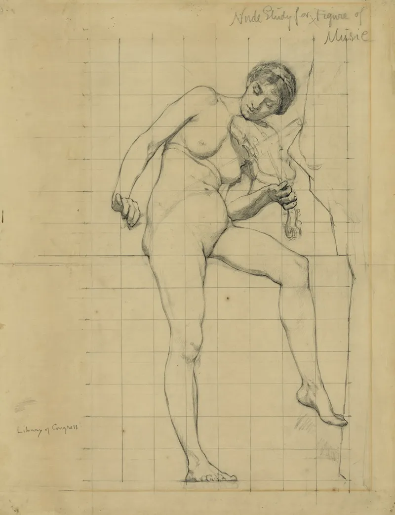 Nude Study For Figure Of Music