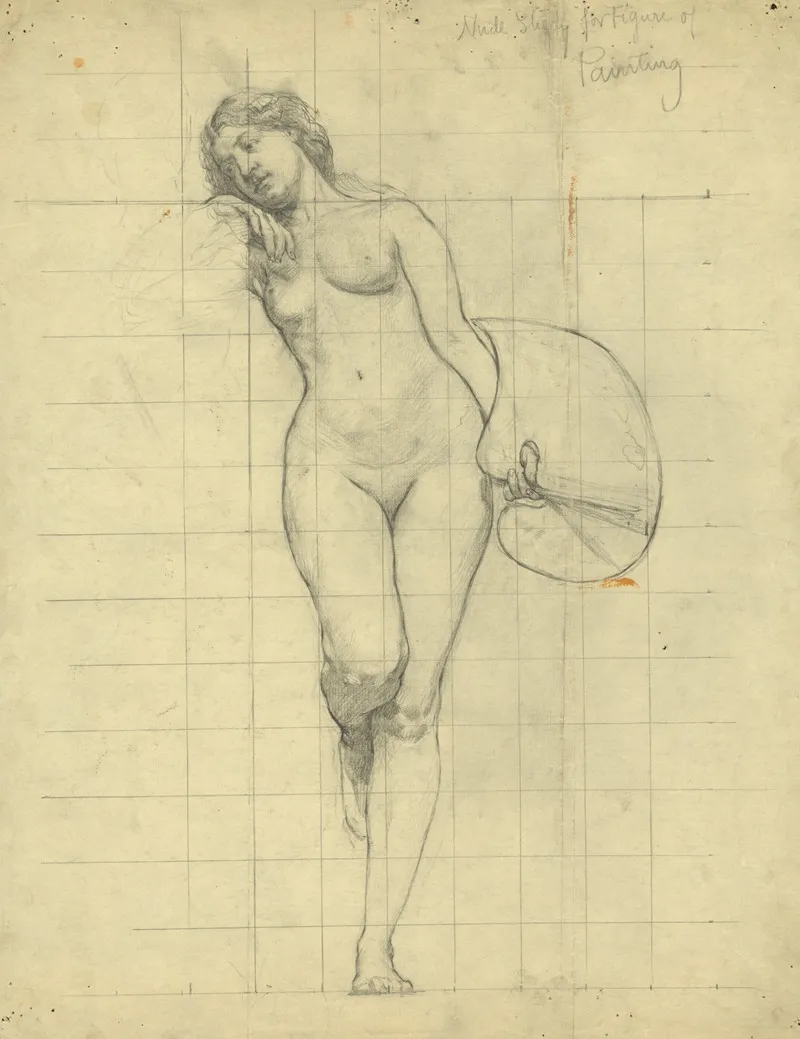 Nude Study For Figure Of Painting Wall Art by Kenyon Cox - High-Resolution Digital Print