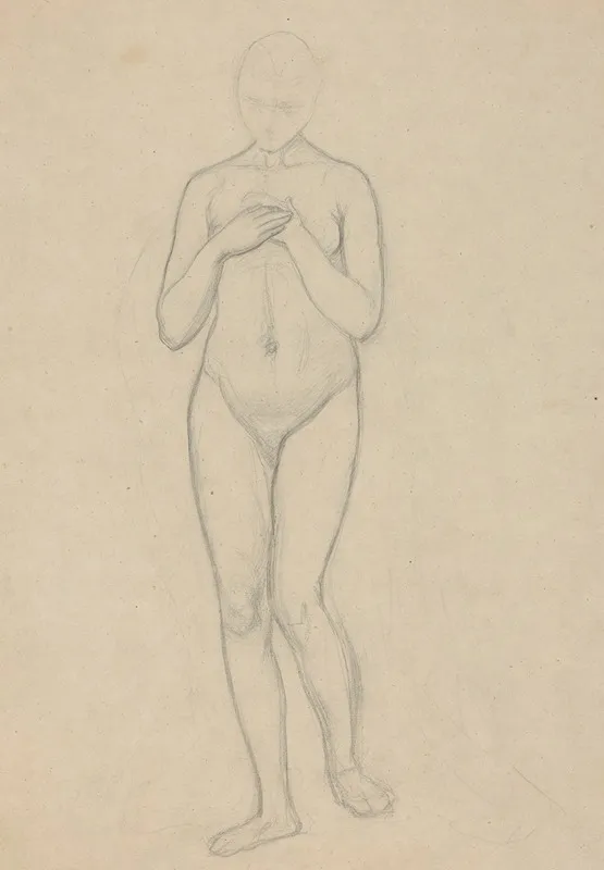 Nude Study For The Figure Of Mary In The Painting The Immaculate Conception Of The Blessed Virgin Mary Wall Art by Józef Simmler - High-Resolution Digital Print