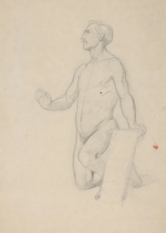 Nude Study For The Figure Of Moses In The Painting The Immaculate Conception Of The Blessed Virgin Mary Wall Art by Józef Simmler - High-Resolution Digital Print