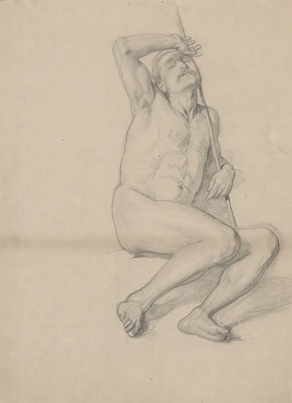 Nude Study For The Figure Of Patriarch Jacob In The Painting The Immaculate Conception Of The Blessed Virgin Mary Wall Art by Józef Simmler - High-Resolution Digital Print
