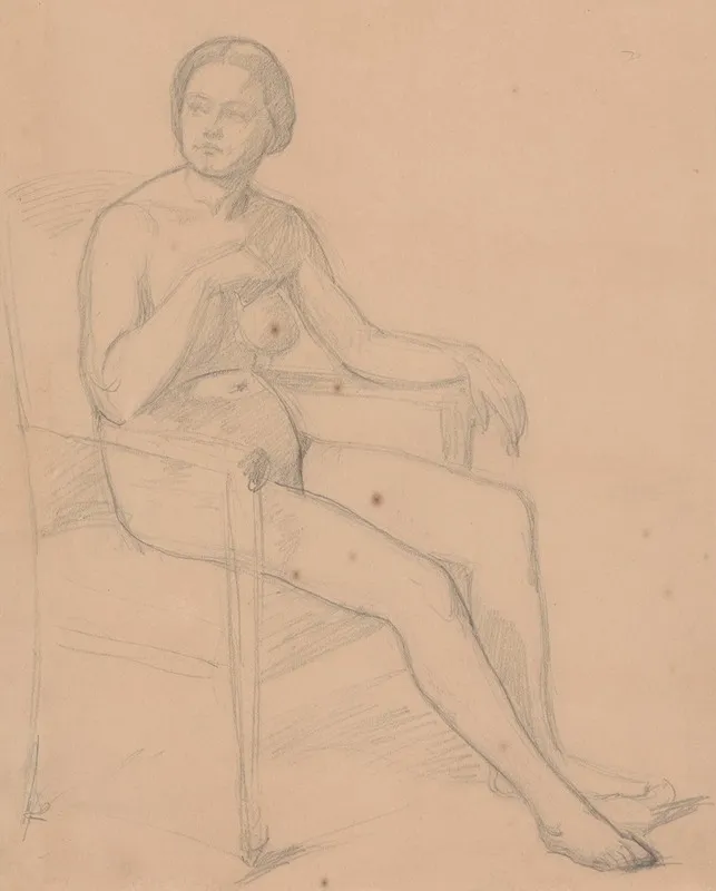 Nude Study Of Queen Bona For The Painting The Upbringing Of Sigismund Augustus Wall Art by Józef Simmler - High-Resolution Digital Print