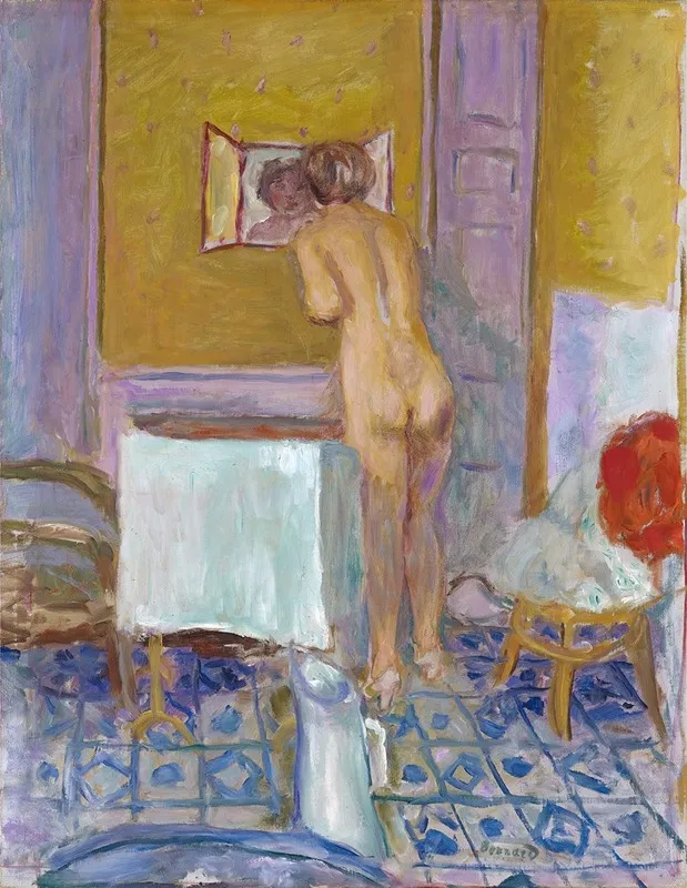 Nude With Red Cloth Nude At Her Toilet Wall Art by Pierre Bonnard - High-Resolution Digital Print