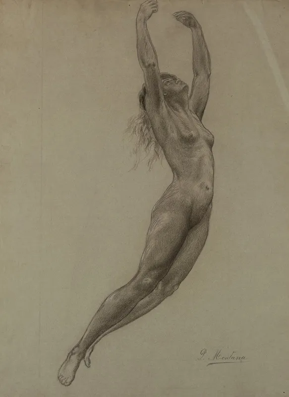 Nude Woman Leaping Wall Art by Pietro Montana - High-Resolution Digital Print