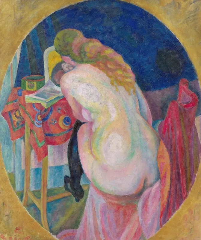 Nude Woman Reading Wall Art by Robert Delaunay - High-Resolution Digital Print