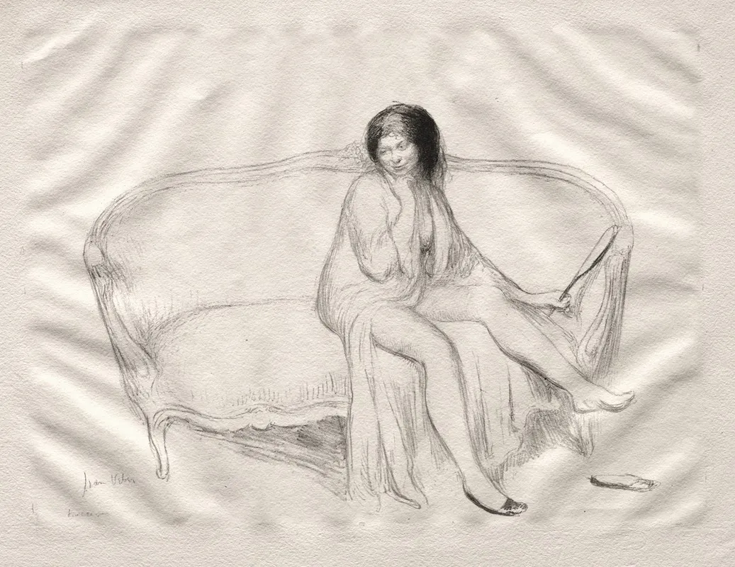 Nude Woman Seated On A Sofa