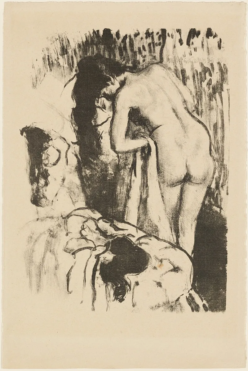 Nude Woman Standing Drying Herself 3