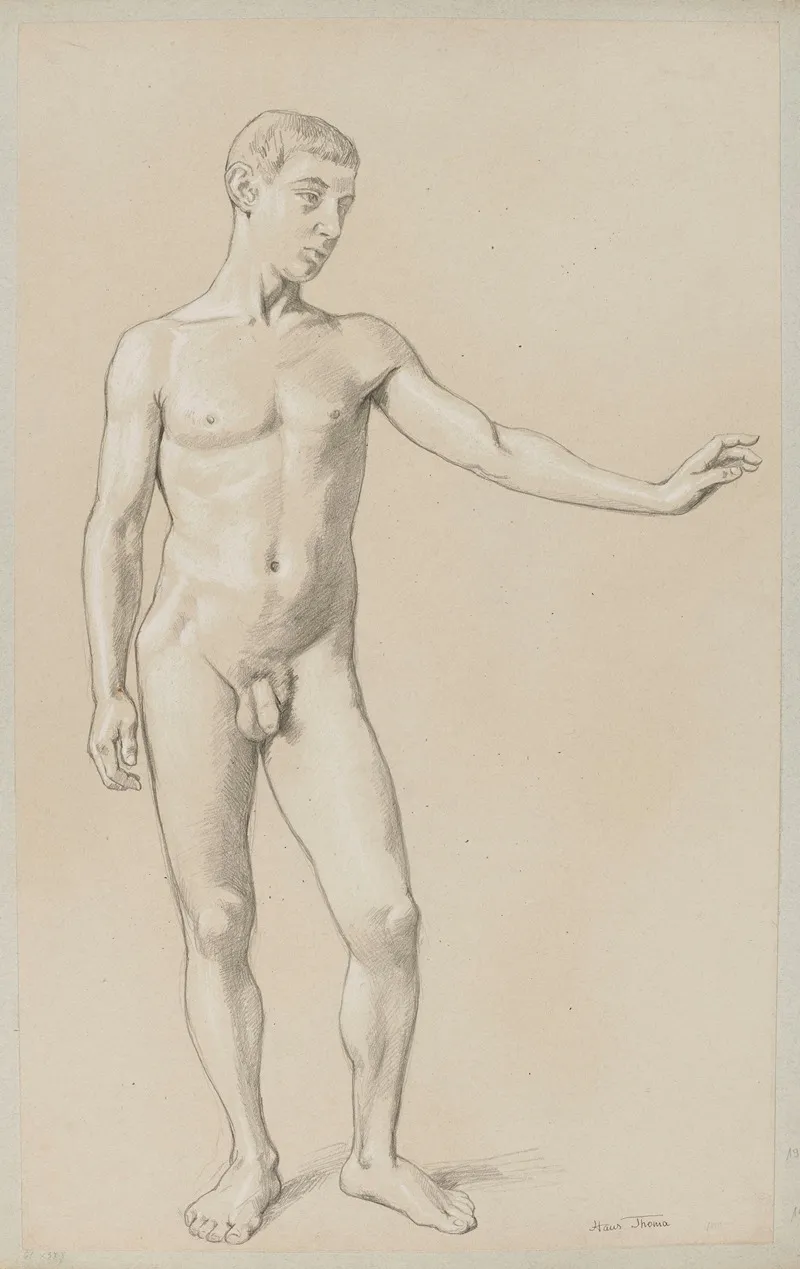 Nude Young Man 2 Wall Art by Hans Thoma - High-Resolution Digital Print