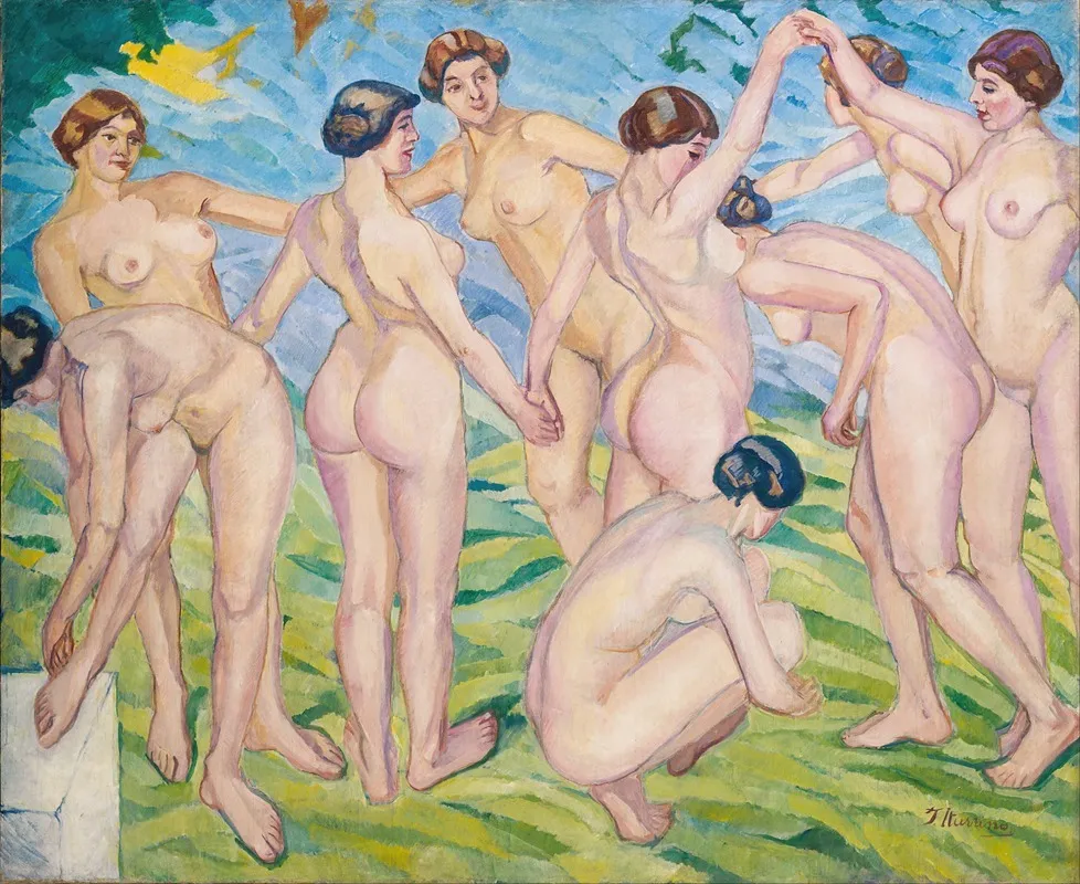 Nudes Women Dancing In A Ring Wall Art by Francisco Iturrino - High-Resolution Digital Print