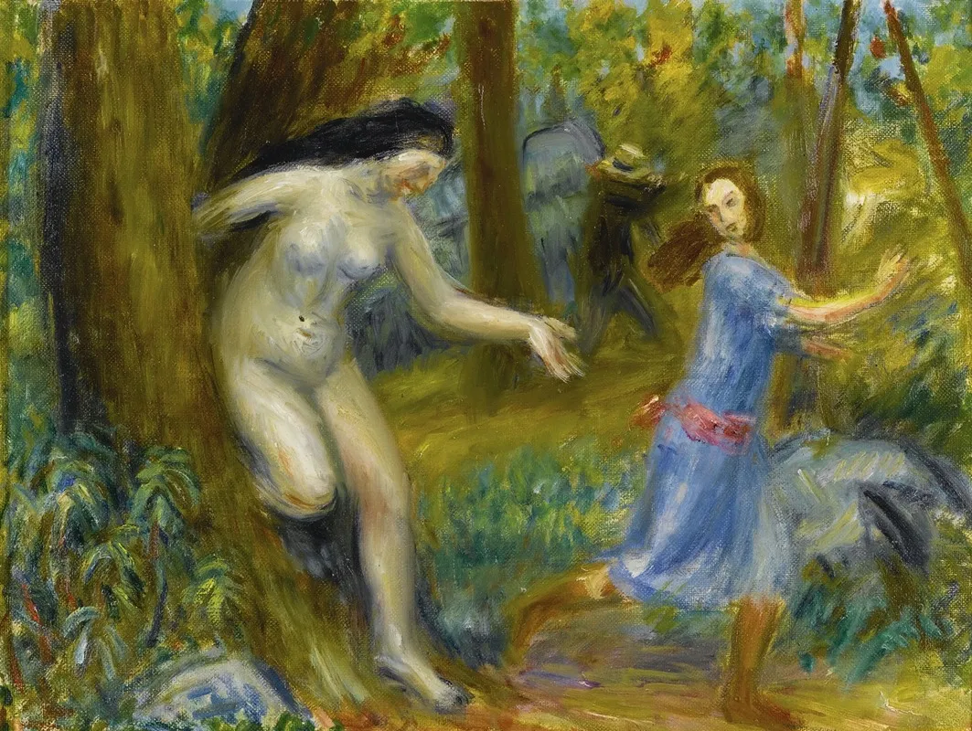 Nymphet Series With Man Wall Art by William James Glackens - High-Resolution Digital Print